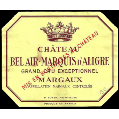 CHÂTEAU BEL AIR MARQUIS D'ALIGRE 1972